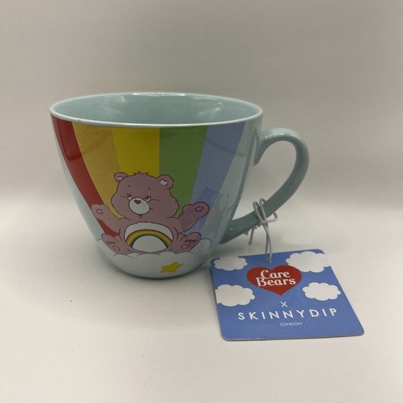NEW‎ Care Bears Cheer BEAR SkinnyDip London Rainbow Ceramic 16oz Coffee Tea Mug - Picture 1 of 7